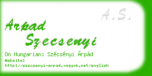 arpad szecsenyi business card