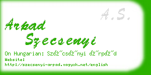 arpad szecsenyi business card